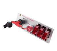 EMUKOEP Panneau de Commutateur D'allumage à Bascule LED 5 en 1 12V, Bouton Poussoir de Démarrage du Moteur avec Relais pour Voiture de Course, RV, Camion, Voiture, Bricolage (Rouge)