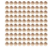 EMUKOEP Perles en Bois de Burlywood, 25mm de Diamètre, 100 Pièces, Perles D'espacement en Bois Artisanales pour la Décoration de la Maison, DIY Bricolage