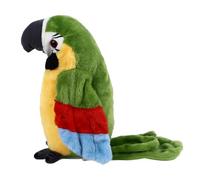 EMUKOEP Perroquet Parlant électrique en Peluche Interactif à Répétition, Perroquet en Peluche avec Enregistrement Vocal, Animal en avec Ailes Battantes et Sons pour Enfant