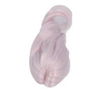 EMUKOEP Perruque de poupée, cheveux longs, tour de tête de 15,5 à 17,5 cm, large application, soie douce, cheveux de poupée, filet de perruque, design long et bouclé pour les réunions (violet)