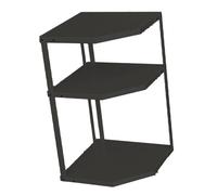EMUKOEP Petite étagère d'angle pour la Cuisine, en Forme de Ventilateur, des Tavernes de Cuisson Stables en Acier au Carbone pour Pots, Poêles (3 Couches Noir 27x27x45.5 cm)