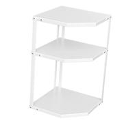 EMUKOEP Petite étagère d'angle pour la Cuisine, en Forme de Ventilateur, des Tavernes de Cuisson Stables en Acier au Carbone pour Pots, Poêles (3 Couches Blanches 27x27x45.5 cm)