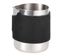EMUKOEP Pichet à Mousse Recouvert de Silicone pour café, Accessoires de café élégants, Mousse de Lait à la Maison, Bleu, 350 Ml (Noire)