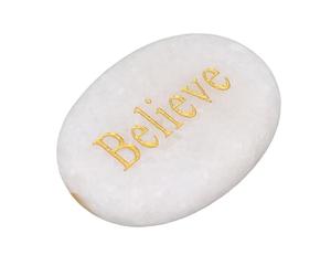 EMUKOEP Pierre d'encouragement gravée, décoration de motivation en marbre de qualité supérieure, pierre de motivation polie pour offrir et décorer (croire)