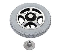 EMUKOEP Pneus en Fauteuil Roulant de 320 Mm, Roue Inflatable PU, Moyeu en Acier allié, Pneu Arrière du Véhicule handicapé, 4 Trous