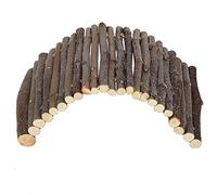 EMUKOEP Pont pour Hamsters, Pont en Arc pour Petits Animaux, Tunnel pour Animaux de Compagnie, Abri Flexible en Bois de Pommier, Cachette Rafraîchissante, échelle en Bois, Jouet à (Grande Taille
