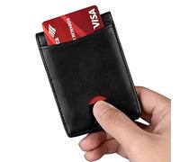 EMUKOEP Portefeuille Porte-Cartes en Cuir PU pour Hommes, à la Mode, avec Plusieurs Fonctions, pour Cadeaux (Noire)