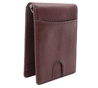 EMUKOEP Portefeuille Porte-Cartes en Cuir PU pour Hommes, à la Mode, avec Plusieurs Fonctions, pour Cadeaux (Brun)