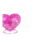 EMUKOEP Puzzle en Cristal 3D en Forme de Cœur, Idéal pour Améliorer Les Compétences en Résolution de Problèmes, Matériau GPPS, Rose/Bleu Clair/Violet 8 X 5 X 7 Cm, 46 Pièces, Convient aux Plus de 14