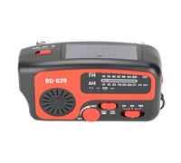 EMUKOEP Radio d'urgence à Manivelle avec Alarme SOS, Lampe de Poche LED, Batterie Portable Solaire, Radio Météo AM FM pour la Survie en Camping en Plein Air
