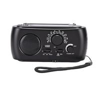 EMUKOEP Radio d'urgence Solaire à Manivelle Portable AM FM NOAA Radio Météo avec Lampe de Poche LED Batterie 1200 MAh pour la Survie en Camping en Plein Air