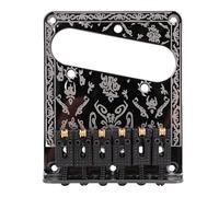 EMUKOEP Remplacement du Pont de Guitare de Style Vintage avec 5 Vis de Montage, Pont Fixe de Guitare électrique en Laiton pour Squier, Télécaster, Ambiance Classique
