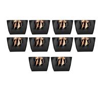 EMUKOEP Sacs Cadeaux en Papier avec Nœud doré pour Cadeaux de Vacances, Fêtes et événements de Vente au Détail - Lot de 10 (N° 2/28 largeur supérieure*9 bas*20 hauteur)