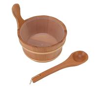 EMUKOEP Sauna-imer-Scrubs-Placed, Bail de Baignoire à Vapeur à L'épreuve des Fuites avec Doublure en Plastique pour Piscine Spa, 4 L