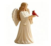 EMUKOEP Statue Commémorative du Cardinal en Résine avec Base Lestée étanche pour Femme, Décoration D'intérieur (Blanche)
