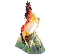 EMUKOEP Statue de Cheval Debout en Résine, Figurine d'art Réaliste pour la Décoration de la Maison et du Bureau (Rouge Marron)