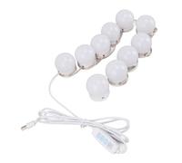 EMUKOEP Tables de Lavage à LED avec 10 Ampoules Dimmables, Couleur et luminosité Ajustées USB, Lumières Miroir pour le Maquillage, Dressing, Salle de Bain