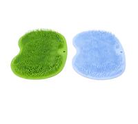 EMUKOEP Tapis de Gommage Doux pour le Dos et les Pieds en TPR, Lave-corps de Douche pour le Nettoyage des Pieds Antidérapant avec Bleu Vert, Paquet de 2 (Bleu et vert)