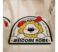 EMUKOEP Tapis de sol en PVC - Motif ours mignon - Découpable - Lavable à la boue - Antidérapant - Pour l'entrée de la maison - Jaune