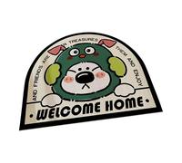 EMUKOEP Tapis de sol en PVC - Motif ours mignon - Découpable - Lavable - Antidérapant - Pour l'entrée de la maison - Vert