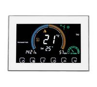 EMUKOEP Thermostat de Climatiseur Central, Contrôleur de Température WiFi Intelligent, Contrôleur de Température AC, écran Tactile LED, Commande Vocale Programmable pour Boîte Mur (Blanche)