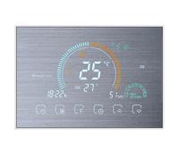 EMUKOEP Thermostat de Climatiseur Central, Contrôleur de Température WiFi Intelligent, Contrôleur de Température AC, écran Tactile LED, Commande Vocale Programmable pour Boîte Mur (Argent brossé)