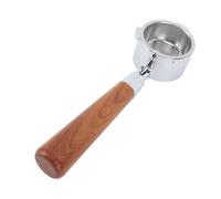 EMUKOEP Transporteur de Tamis sans Fond de 51 Mm en Alliage D'aluminium, 3 Oreilles, Portafilter sans Fond, Portafilter avec Poignée en Bois pour Machine à café (Brun foncé)