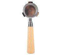 EMUKOEP Transporteur de Tamis sans Fond de 51 Mm en Alliage D'aluminium, 3 Oreilles, Portafilter sans Fond, Portafilter avec Poignée en Bois pour Machine à café (Brun)