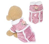EMUKOEP Vêtements Chauds d'hiver pour Animaux de Compagnie, Conception de Costume Tang Chinois, Matière en Coton Doux, Détails Brodés, Fermeture à Boutons, XS-XL Disponible (XS)