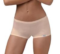 EMY Culotte femme Boxer Short de sport en coton élastique | Sous-vêtements naturels sans microfibre | Blanc noir nu | Tailles 2-5 (S-XL) | Confort pour fitness, danse et loisirs, Nu, M