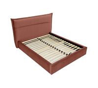 Emy - lit coffre - 160x200 cm - en velours - sommier inclus - Terracotta