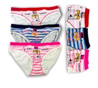 EMY Lot de 3 paires de culottes pour fille en coton doux élastique Lovelygirl fantaisie et modèle au choix Couleurs identiques aux photos haut de gamme et bas bandeau, Slip Midi 1, S