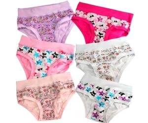 EMY Lot de 6 paires de culottes en coton élastique pour fille à haut et à motifs aléatoires (image indicative), Motifs décontractés, 6 ans