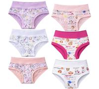 EMY Lot de 6 Slips Fille en Coton, Doux et Respirants, Cœur, 6 Ans