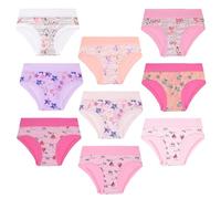 EMY Lot de 9 Culottes Fille en Coton, Fleur, 6 Ans