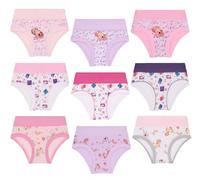 EMY Lot de 9 Culottes Fille en Coton, Multicolore 1, 4 Ans