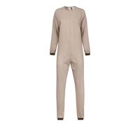 Emy Lot de pyjama pour femme et homme - Pyjama sanitaire pour personnes âgées avec fermeture éclair arrière - Pyjama entier âgé en coton 100 % Italie, Tondine marron, S