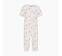 Emy Pyjama pour homme - Pyjama sanitaire pour personnes âgées avec fermeture éclair arrière d'été à manches courtes en coton 100 % Italie Fresh, Fleur rose, S