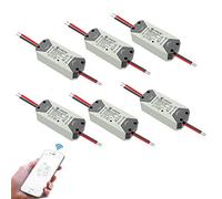 eMylo Commutateur WiFi intelligent Interrupteur d'éclairage WiFi universel Smart Home DIY Module de relais sans fil Télécommande Minuterie Commande vocale avec Alexa, Google Home Via Android IOS 6PCS