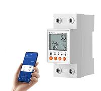 eMylo Compteur d'énergie intelligent WIFI, compteur numérique LCD 1 phase DIN Rail, disjoncteur de protection contre les fuites AC 80-400V, télécommande APP, moniteur de consommation d'électricité