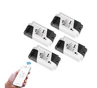eMylo Smart WiFi Switch Mini relais de lumière sans fil Switch AC 220V Smart Life App Télécommande Timers pour domotique Compatible avec Alexa Echo Accueil Google IFTTT, Support IOS Android 4 paquets