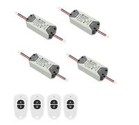 eMylo Smart Wireless RF Relay Switch 220V 1 canaux Télécommande Switch 90-250V Home Automation 433Mhz avec deux émetteurs 4 pack