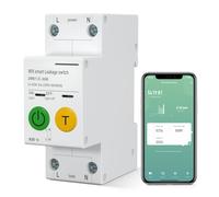 eMylo WIFI Energy Monitor, Smart Circuit Breaker, Dispositif de protection contre les fuites 100 mA AC 220 V 63 A 1P+N DIN Rail Switching Power Consumption Monitor, TUYA Smart Life APP Remote Control,