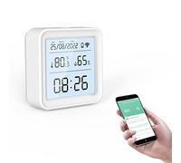 eMylo WiFi Thermomètre Intérieur Hygromètre, Bluetooth numérique Thermomètre Intérieur Capteur Humidité Avec Application Intelligente et Enregistrement de Données, pour Maison Chambre Cave Serre