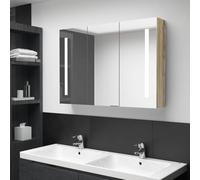 EMYRLXQW Armoires et meubles de rangement - Armoire de salle de bain à LED avec miroir 89 x 14 x 62 cm en chêne - Armoires et meubles de rangement - Meubles de rangement
