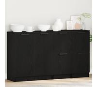 EMYRLXQW Armoires et rangement, buffets et buffets - Buffets - 3 pièces - Bois d'ingénierie en chêne noir