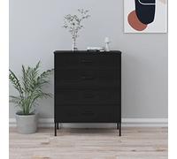 EMYRLXQW Armoires et rangement - Commode - Commode - Noir - 80 x 35 x 101,5 cm - Acier