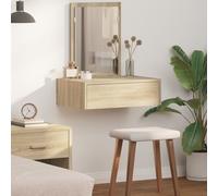 EMYRLXQW Armoires et rangement, meuble-lavabo, coiffeuse de chambre à coucher, coiffeuse murale à suspendre, chêne sonoma, 60 x 40 x 70 cm