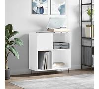 EMYRLXQW Armoires et rangements, armoires de rangement et supports pour médias - Armoire pour disques - Blanc brillant - 84,5 x 38 x 89 cm - Bois d'ingénierie