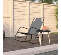 EMYRLXQW Chaise longue d'extérieur en acier et textilène, gris